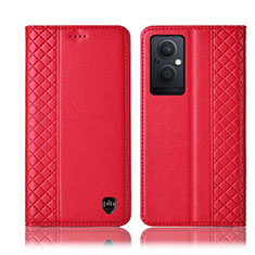 Custodia Portafoglio In Pelle Cover con Supporto H07P per OnePlus Nord N20 5G Rosso