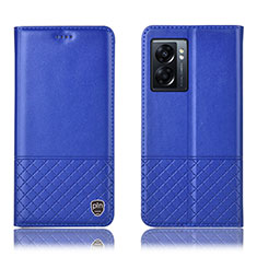 Custodia Portafoglio In Pelle Cover con Supporto H07P per Oppo K10 5G India Blu