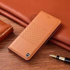 Custodia Portafoglio In Pelle Cover con Supporto H07P per Samsung Galaxy A03 Arancione