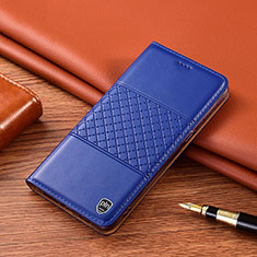 Custodia Portafoglio In Pelle Cover con Supporto H07P per Samsung Galaxy A03 Blu