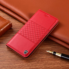 Custodia Portafoglio In Pelle Cover con Supporto H07P per Samsung Galaxy A03 Rosso