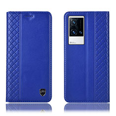 Custodia Portafoglio In Pelle Cover con Supporto H07P per Vivo iQOO 8 5G Blu