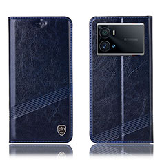 Custodia Portafoglio In Pelle Cover con Supporto H07P per Vivo iQOO 9 5G Blu