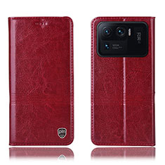 Custodia Portafoglio In Pelle Cover con Supporto H07P per Xiaomi Mi 11 Ultra 5G Rosso