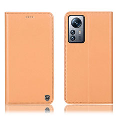 Custodia Portafoglio In Pelle Cover con Supporto H07P per Xiaomi Mi 12 5G Arancione