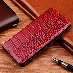 Custodia Portafoglio In Pelle Cover con Supporto H08P per Huawei P60 Art Rosso