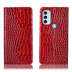 Custodia Portafoglio In Pelle Cover con Supporto H08P per Motorola Moto G71 5G Rosso