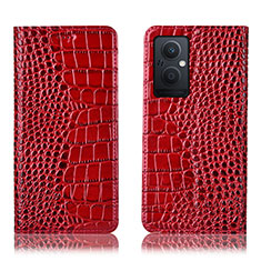 Custodia Portafoglio In Pelle Cover con Supporto H08P per OnePlus Nord N20 5G Rosso