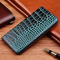 Custodia Portafoglio In Pelle Cover con Supporto H08P per Samsung Galaxy A03s Blu