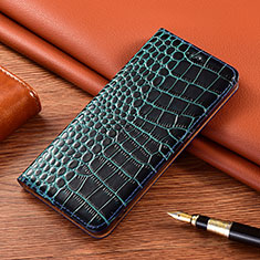 Custodia Portafoglio In Pelle Cover con Supporto H08P per Samsung Galaxy S21 FE 5G Blu