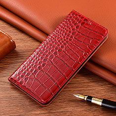 Custodia Portafoglio In Pelle Cover con Supporto H08P per Samsung Galaxy S21 FE 5G Rosso