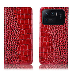Custodia Portafoglio In Pelle Cover con Supporto H08P per Xiaomi Mi 11 Ultra 5G Rosso