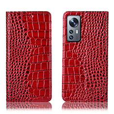 Custodia Portafoglio In Pelle Cover con Supporto H08P per Xiaomi Mi 12S Pro 5G Rosso