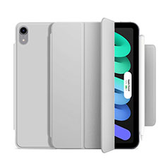 Custodia Portafoglio In Pelle Cover con Supporto H09 per Apple iPad Mini 6 Bianco