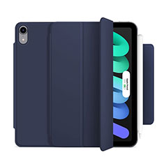 Custodia Portafoglio In Pelle Cover con Supporto H09 per Apple iPad Mini 6 Blu