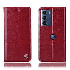 Custodia Portafoglio In Pelle Cover con Supporto H09P per Motorola Moto Edge S30 5G Rosso