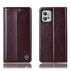 Custodia Portafoglio In Pelle Cover con Supporto H09P per Motorola Moto G32 Marrone