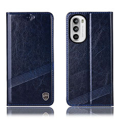 Custodia Portafoglio In Pelle Cover con Supporto H09P per Motorola Moto G71s 5G Blu