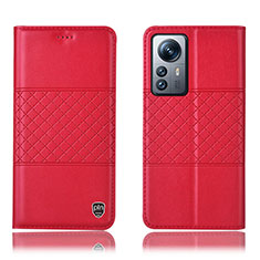 Custodia Portafoglio In Pelle Cover con Supporto H09P per Xiaomi Mi 12 5G Rosso