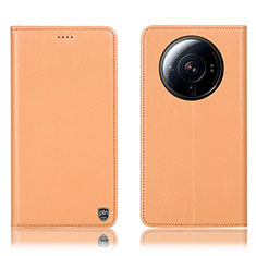 Custodia Portafoglio In Pelle Cover con Supporto H09P per Xiaomi Mi 12S Ultra 5G Arancione