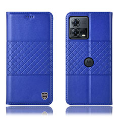 Custodia Portafoglio In Pelle Cover con Supporto H10P per Motorola Moto Edge 30 Fusion 5G Blu