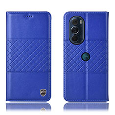 Custodia Portafoglio In Pelle Cover con Supporto H10P per Motorola Moto Edge 30 Pro 5G Blu