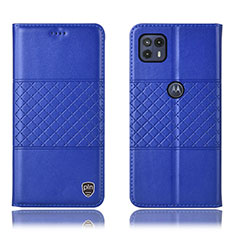 Custodia Portafoglio In Pelle Cover con Supporto H10P per Motorola Moto G50 5G Blu