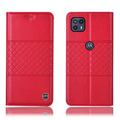 Custodia Portafoglio In Pelle Cover con Supporto H10P per Motorola Moto G50 5G Rosso