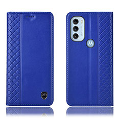 Custodia Portafoglio In Pelle Cover con Supporto H10P per Motorola Moto G71 5G Blu