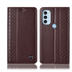 Custodia Portafoglio In Pelle Cover con Supporto H10P per Motorola Moto G71 5G Marrone