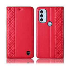 Custodia Portafoglio In Pelle Cover con Supporto H10P per Motorola Moto G71 5G Rosso