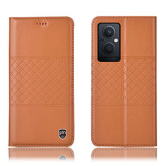 Custodia Portafoglio In Pelle Cover con Supporto H10P per OnePlus Nord N20 5G Arancione