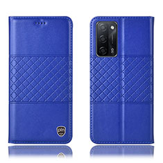 Custodia Portafoglio In Pelle Cover con Supporto H10P per Oppo A55 5G Blu