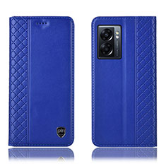 Custodia Portafoglio In Pelle Cover con Supporto H10P per Oppo A57 5G Blu