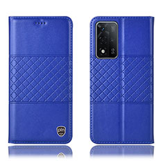 Custodia Portafoglio In Pelle Cover con Supporto H10P per Oppo A93s 5G Blu