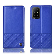 Custodia Portafoglio In Pelle Cover con Supporto H10P per Oppo A94 5G Blu