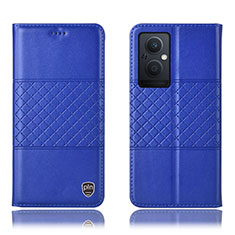 Custodia Portafoglio In Pelle Cover con Supporto H10P per Oppo A96 5G Blu