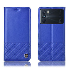 Custodia Portafoglio In Pelle Cover con Supporto H10P per Oppo K9 Pro 5G Blu
