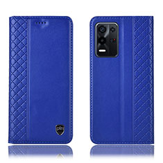 Custodia Portafoglio In Pelle Cover con Supporto H10P per Oppo K9X 5G Blu