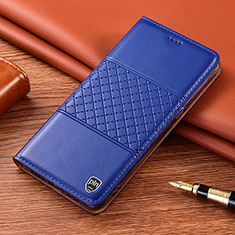 Custodia Portafoglio In Pelle Cover con Supporto H10P per Samsung Galaxy S21 FE 5G Blu