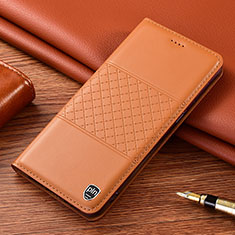 Custodia Portafoglio In Pelle Cover con Supporto H10P per Samsung Galaxy S23 5G Arancione