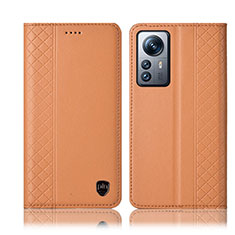 Custodia Portafoglio In Pelle Cover con Supporto H10P per Xiaomi Mi 12 5G Arancione