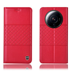 Custodia Portafoglio In Pelle Cover con Supporto H10P per Xiaomi Mi 12 Ultra 5G Rosso