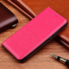 Custodia Portafoglio In Pelle Cover con Supporto H11 per Apple iPhone 14 Plus Rosa Caldo