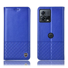 Custodia Portafoglio In Pelle Cover con Supporto H11P per Motorola Moto Edge 30 Fusion 5G Blu