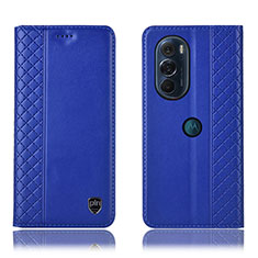 Custodia Portafoglio In Pelle Cover con Supporto H11P per Motorola Moto Edge Plus (2022) 5G Blu