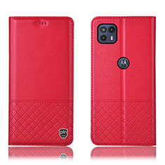 Custodia Portafoglio In Pelle Cover con Supporto H11P per Motorola Moto G50 5G Rosso