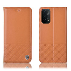 Custodia Portafoglio In Pelle Cover con Supporto H11P per OnePlus Nord N200 5G Arancione