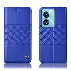 Custodia Portafoglio In Pelle Cover con Supporto H11P per Oppo A1 Pro 5G Blu