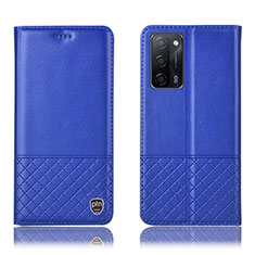 Custodia Portafoglio In Pelle Cover con Supporto H11P per Oppo A56 5G Blu